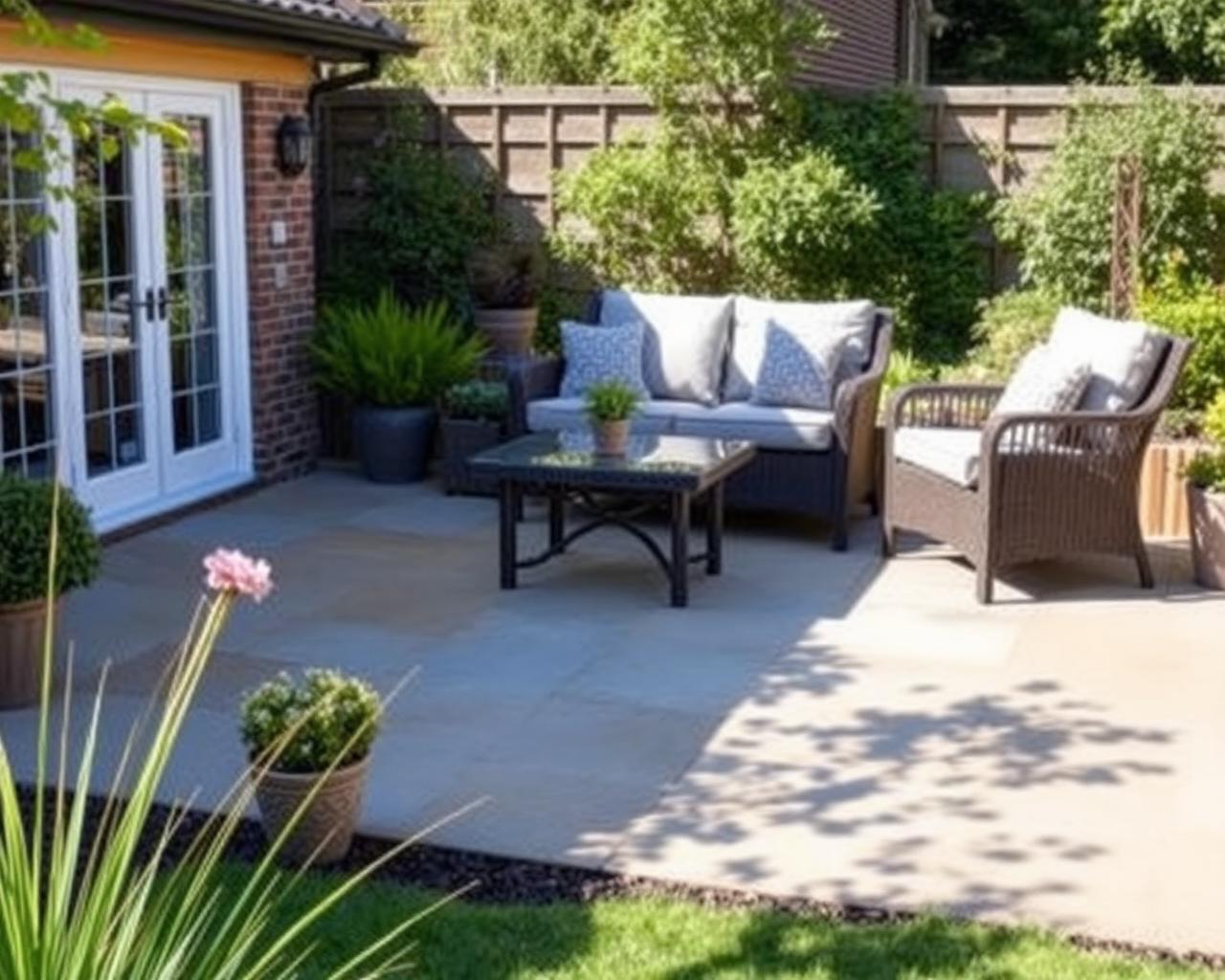 Beautifully landscaped patio